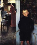 Paul Mathey Woman and Child in an Interior USA oil painting artist